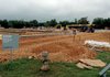 Construction Crews work on the new 65,000 square foot building that will house developing high-tech companies at the Arkansas Research and Technology Park in Fayetteville.