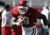 Broderick Green at a Razorback practice in spring 2009.