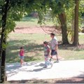 The Cristobal family enjoyed a walk on the trail behind the Olive Street Park in Rogers last week.