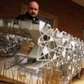 University of Arkansas 5th-year architecture student Nick Walker (R) and Adjunct Professor Jeff Hube...
