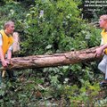 Dallin Aydelott, 14, left, timed his swing with his brother, Justin Aydelott, 16, before attempting ...
