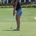 Fayetteville High School junior Alex Del Sol putts on the ninth green during the Springdale High Sch...
