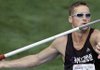 Travis Geopfert, competing unattached, sets to throw the javelin during the decathlon, Thursday, April 26, 2007, at the Drake Relays in Des Moines, Iowa.