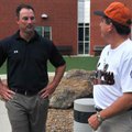 Former Bentonville Tigers baseball player and current Southern Arkansas head coach Allen Gum, left, ...