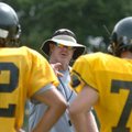 Prairie Grove head coach Danny Abshier talks to his players Thursday in Prairie Grove during practic...