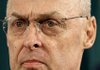 Henry Paulson, former U.S. treasury secretary, testifies before the Senate Budget Committee in 2008.
