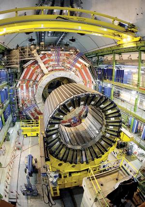 The magnet core of the large Hadron Collider particle accelerator near Geneva is shown in this photo.