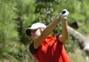 Katie Petrino tees off on No.14 Monday at Blessings Golf Course during a practice round before the AJGA tournament begins today in Johnson.
