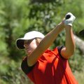 Katie Petrino tees off on No.14 Monday at Blessings Golf Course during a practice round before the A...