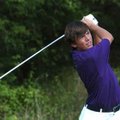Fayetteville sophomore Ethan Tisdale tees off on No. 3 Wednesday during a golf match against Har-Ber...