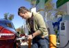 Jason Harper fills a Honda FCX Clarity with compressed hydrogen in Allentown, Pa.