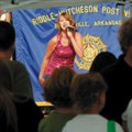 Thanks Bentonville:  Alex Andrews, 13, with Arkansas Kids, sang 'Xs and Os' during part of the Ameri...