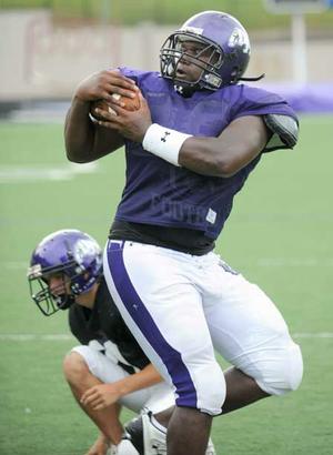 Fayetteville junior receiver Demetrius Dean makes a catch during practice Aug. 10 at Harmon Field.