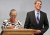 Alice Walton introduced Don Bacigalupi as the new director of the Crystal Bridges Museum of American Art on Monday at the Arvest Conference Center in Bentonville. Bacigalupi, who succeeds Bob Workman as director of the museum, will begin work in late October. 
