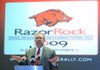 Arkansas Athletic Director Jeff Long announces plans for RazorRock, a weeklong celebration, including a pep rally featuring the Razorback Marching Band and Arkansas' cheerleaders, leading up to the Sept. 5 Arkansas football game at War Memorial Stadium in Little Rock.