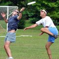 <b>I got it!</b>
Craig Sharkey, left, of Fayetteville and Scott Letts of Rogers reached up to catch...