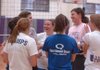 Fayetteville volleyball coach Jessica Phelan chats with some of her players before a scrimmage at practice Wednesday at Fayetteville high. 