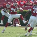 Arkansas' Jerell Norton looks for a hole in the defense as he runs the ball in the fourth quarter of...