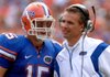 Florida, led by quarterback Tim Tebow (15) and Coach Urban Meyer, was a landslide pick for the AP's preseason No. 1 team, receiving 58 of the 60 first-place votes. It is the highest percentage (96.7) in the poll's history. 