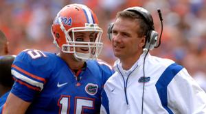 Florida, led by quarterback Tim Tebow (15) and Coach Urban Meyer, was a landslide pick for the AP's preseason No. 1 team, receiving 58 of the 60 first-place votes. It is the highest percentage (96.7) in the poll's history. 