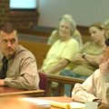 Defendants Terry Lankford, left, and Cheyenne Shinault look at each other Monday during the first da...