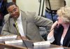 During a meeting Tuesday with Arkansas Attorney General Dustin McDaniel, state Sen. Tracy Steele (left) and state Sen. Mary Anne Salmon, both of North Little Rock, expressed weariness over complaints about desegregation payments to the school districts in Pulaski County. 