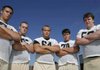 Offensive linemen (from left) Chase Petersen, Matt Hoffman, Jon Mark Holden, Jonathan Mortenson an
Marcus Danenhauer are one of the big reasons Bentonville is expected to be in the mix again for the Class
7A state championship.
