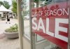A sign at Eye Candy at Pinnacle Hills Promenade in Rogers announces a sale. 