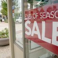 A sign at Eye Candy at Pinnacle Hills Promenade in Rogers announces a sale. 
