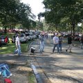 Tailgaters mingle outside War Memorial Stadium before a game in Little Rock in September 2008.
