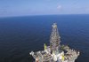 Deepwater Horizon, the semisubmersible oil rig that drilled the 35,055-foot-deep Tiber well, operates in the Gulf of Mexico.