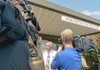 Pea Ridge School Superintendent Michael Van Dyke spoke to reporters about a lockdown situation at Pea Ridge Middle School on Thursday. 