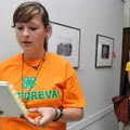 <b>Poetry slam</b>
Stacy Galbo, right, 18, of Siloam Springs watched as Anna Hope, 14, of Bentonvil...