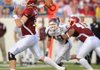 Arkansas sophomore quarterback Ryan Mallett passes during the first half of the Hogs' 48-10 win over Missouri State Saturday in War Memorial Stadium in Little Rock. 

