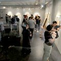The opening reception for artist Michael Nichols' 'Figures in Flux' at John Brown University in Silo...