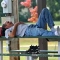 <b>Afternoon nap</b>
Jake Kuhnley of Fayetteville took an afternoon nap after he ate lunch at Lake ...