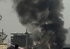 Soldiers secure a military airport Tuesday in Kabul, Afghanistan, after a car bomb exploded in an apparent attack on an international convoy. The Taliban claimed responsibility for the blast.