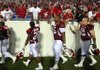 Mitch Petrus (right) along with other Razorback players meet with fans at War Memorial after Arkansas victory over Missouri State on Sept. 5, 2009.