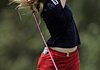Paula Creamer tees off on the 15th hole of the first round of play at the P & G beauty NW Arkansas Championship at Pinnacle Country Club on Friday morning.