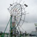 Employees of Archway Amusements erecting the ferris wheel on Monday from the late Michael Jackson's ...
