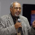 Sanford Tollette, Executive Director of Joseph Pfeifer Kiwanis Camp in Little Rock, addresses the Gr...