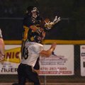 Prairie Grove junior receiver Charles Stills (15) catches a touchdown pass as Cassville (Mo.) junior...