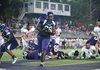 Fayetteville junior receiver Demetrius Dean (20) runs the ball into the end zone during the third quarter of the Dogs' 26-26 tie with Russellville Friday at Harmon Field.