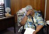 Hattie Daniels, a co-chairman of Arkansas ACORN, tears up as she talks about several projects her organization has carried out to benefit low- and moderate-income people in Arkansas.