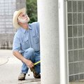 <b>Adding new walls</b>
Stonemason Randall James of Garfield took some measurements at the Veterans...