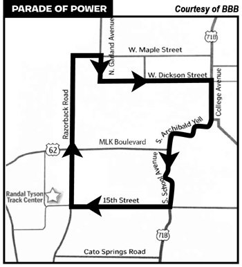 Travel route for the Parade ...