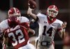 Georgia quarterback Joe Cox completed 18 of 26 passes against Arkansas, but threw for 375 yards and a school-record five touchdowns in the Bulldogs' 52-41 victory Saturday in Fayetteville. 