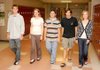 The Bentonville High School National Merit Semifinalists gathered for a photograph on the second floor of the school on Thursday. From the left are Alex Eng, Brittany Taverno, Kristian Guzman, Ryan Graham and Allie Arend. 