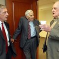 J.R. Howard (left), U.S. Marshals Service director for the Eastern District of Arkansas, talks with ...