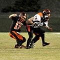 Gravette senior Colt Moorman stripped the football from Pea Ridge senior Nathan Norris and the Lions...
